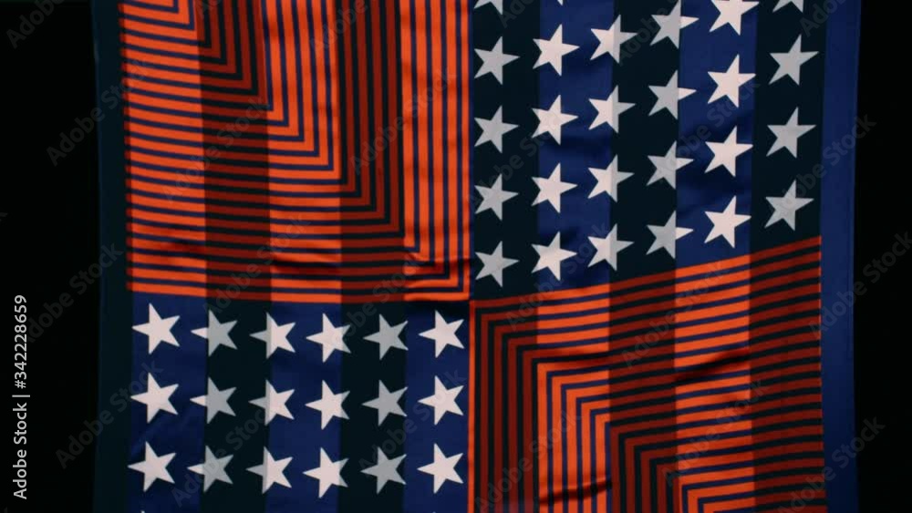 American / USA flag pattern fabric cloth of stars and stripes / Red ...