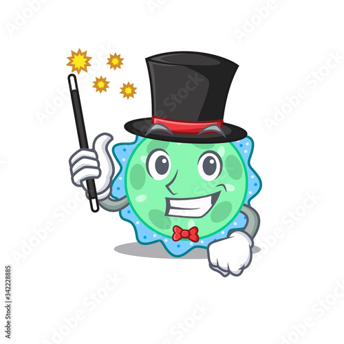 An attractive Magician of pseudomonas aeruginosa cartoon design