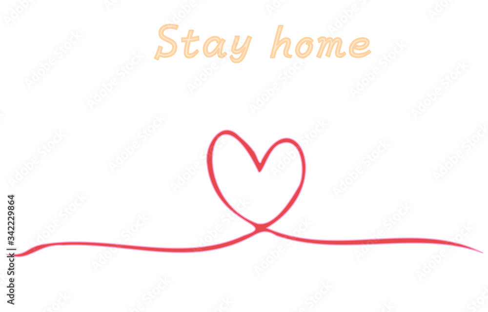 Stockvector ピンク色したハートのラインイラスト Adobe Stock