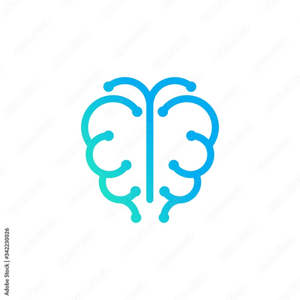 technology logo concept with modern concepts, brain, outline, connection technology logo concept with modern concepts, brain, outline, connection