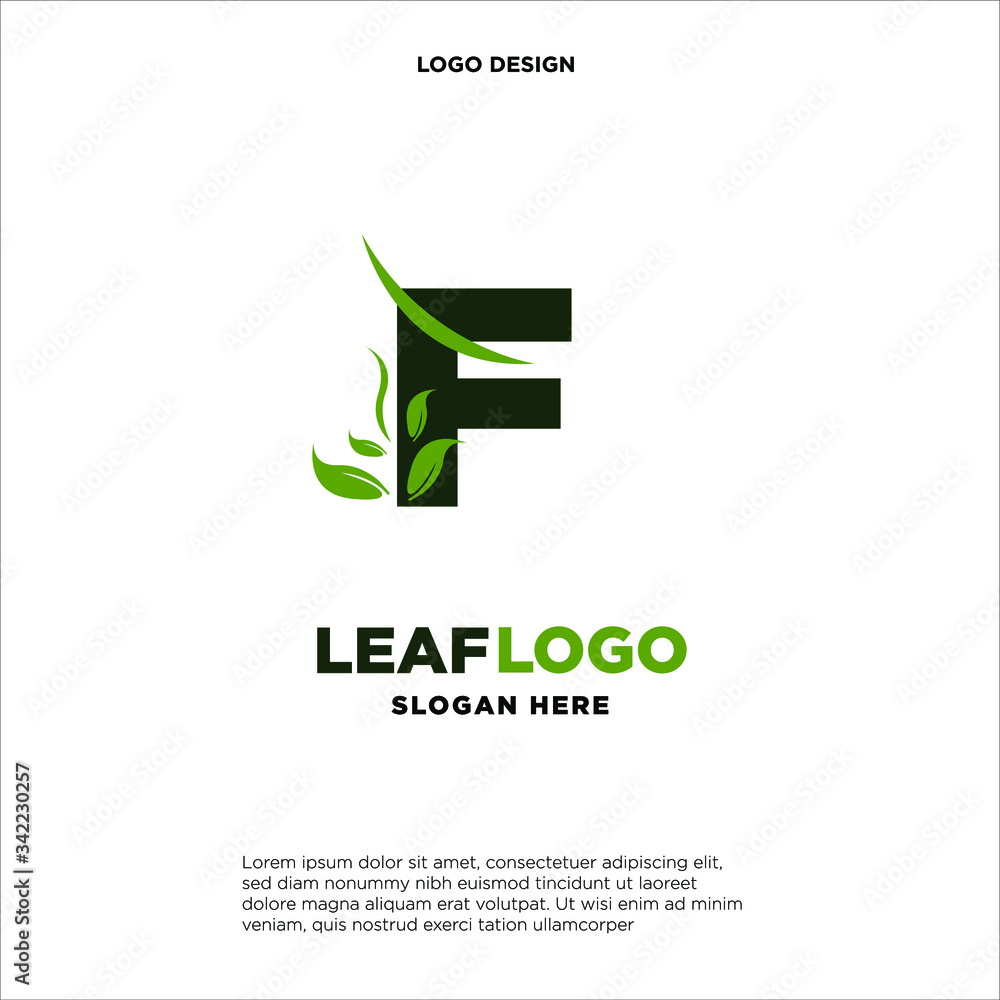 Initial Letter F With Leaf Logo
Initial Letter F With Leaf Logo