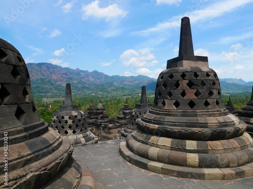 The stupa of Borobudur upper terraces.