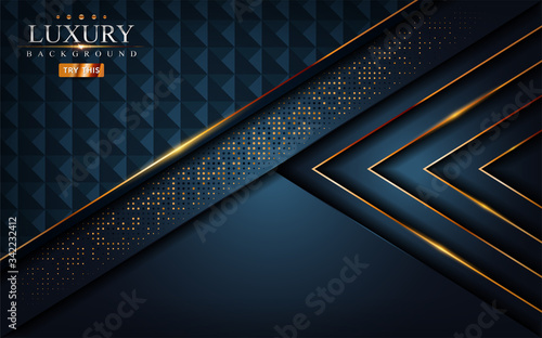 Modern dark navy background with golden bronze line.