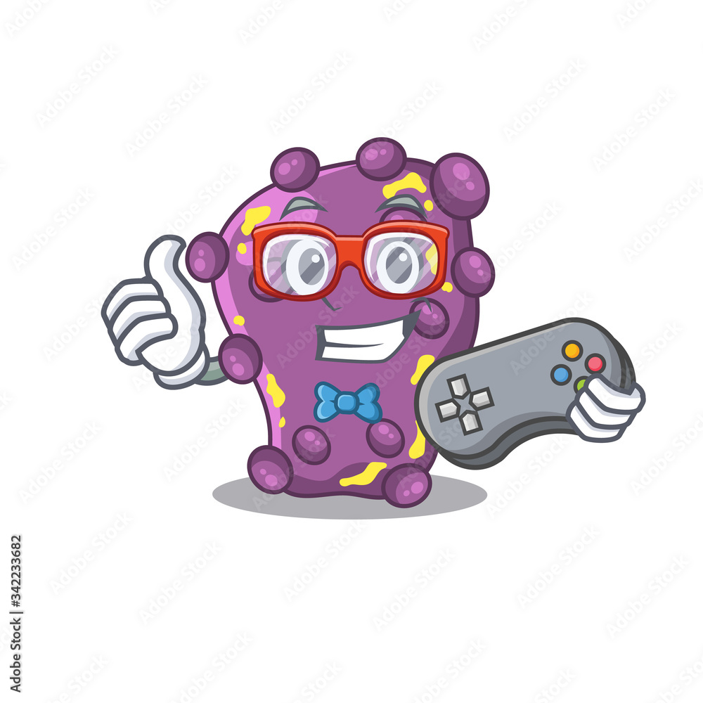 Mascot design concept of shigella gamer using controller Mascot design concept of shigella gamer using controller