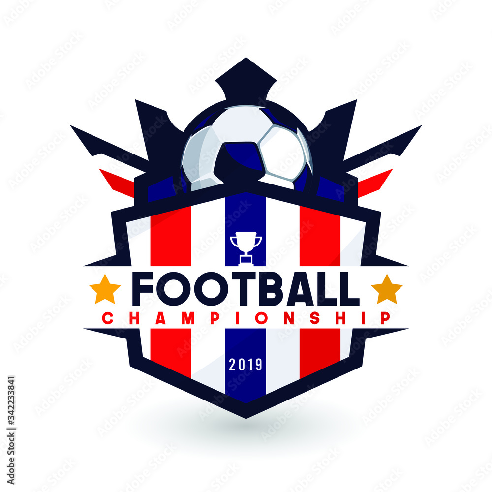 Fototapeta premium Soccer Football Badge Logo Design Templates | Sport Team Identity Vector Illustrations isolated on white Background