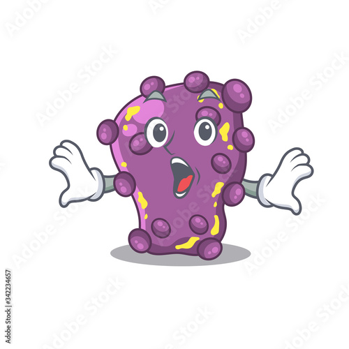 Cartoon design style of shigella has a surprised gesture