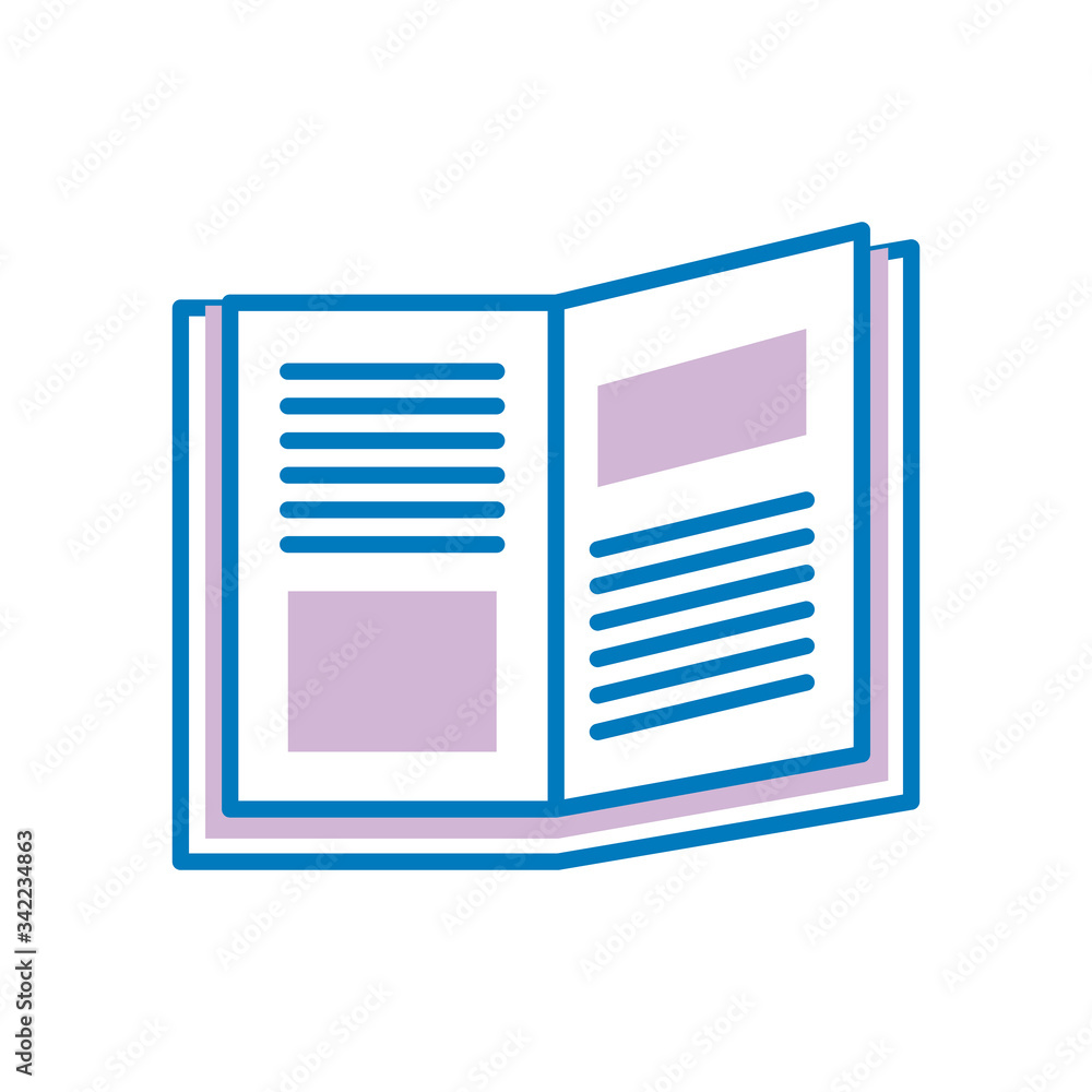 text book open line style icon