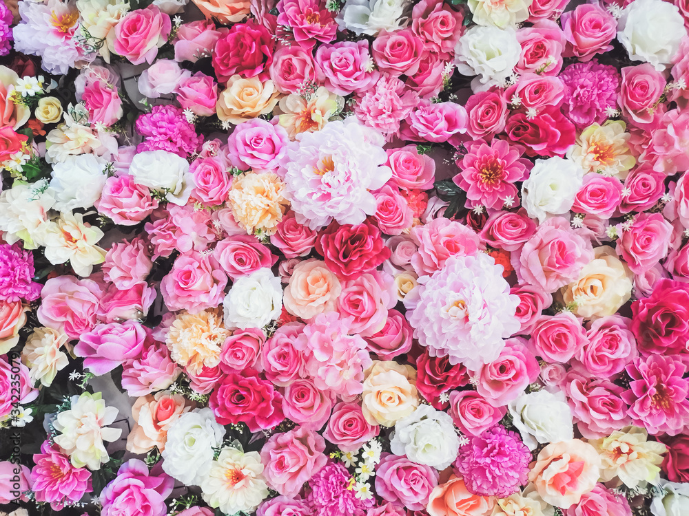 Rose pink flower pattern background Rose pink flower pattern background