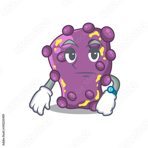 Mascot design of shigella showing waiting gesture