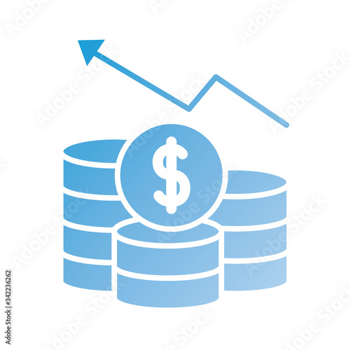 coins money dollars silhouette style icon