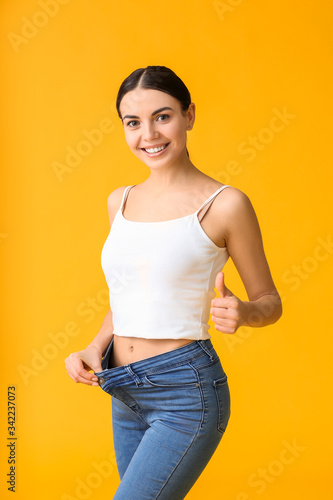 Young woman in loose clothe...