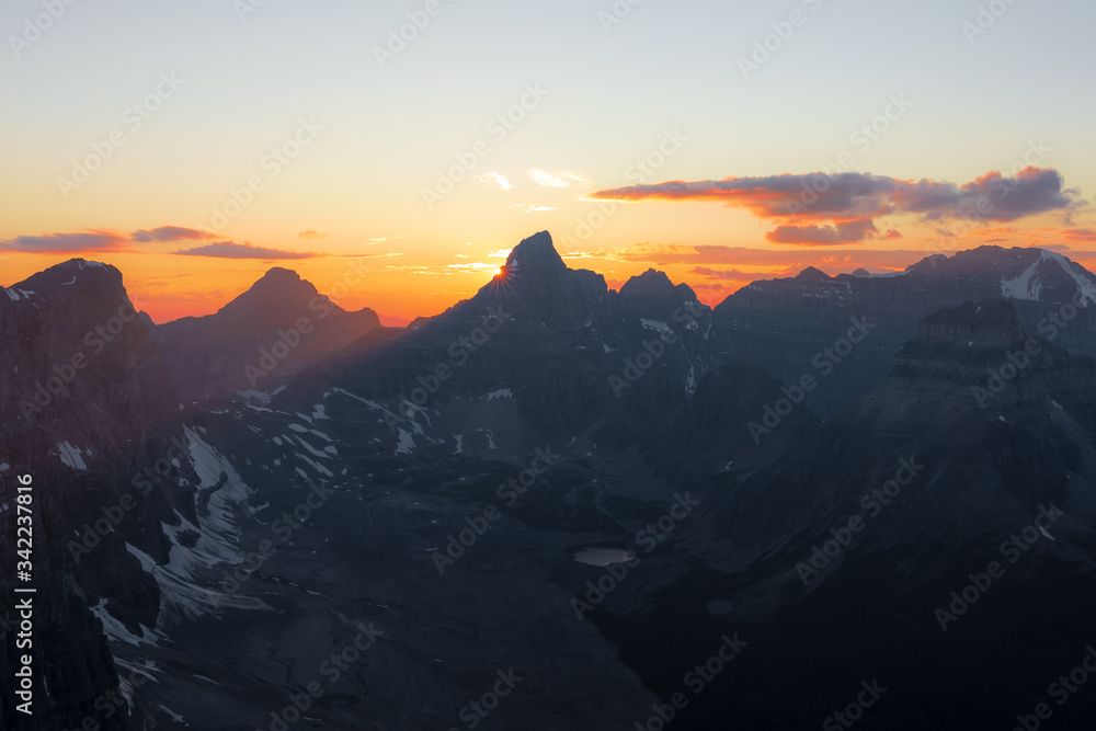 Beautiful Sunset Over The Canadian Rockies