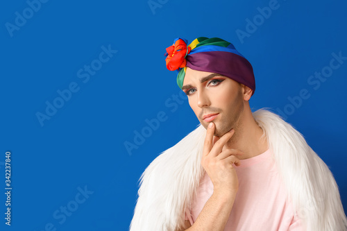 Portrait of young transgend...