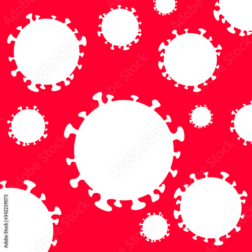 affiche, fond corona, covid 19 illustration fond rouge