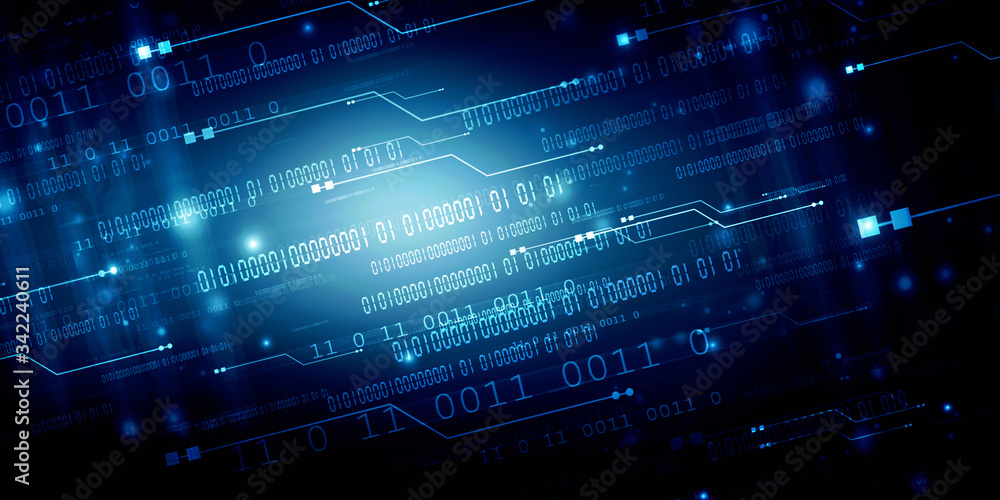 2d illustration abstract digital binary data on computer screen 2d illustration abstract digital binary data on computer screen