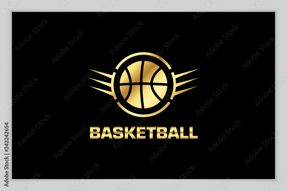 basketball logo and icon with gold gradient vector illustration basketball logo and icon with gold gradient vector illustration