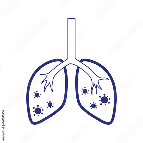 covid 19 coronavirus, infectious lung disease pandemic outbreak, isolated icon