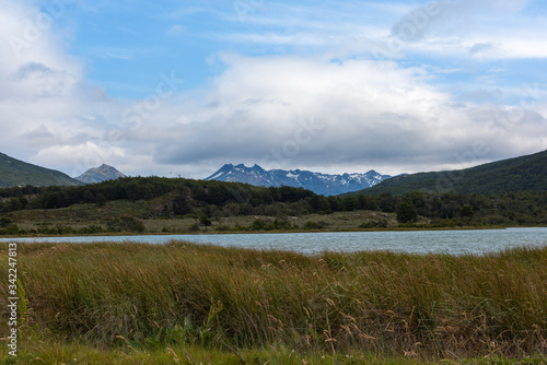 Landscape on the Lapataia river in Tierra del Fuego National Park, Argentina