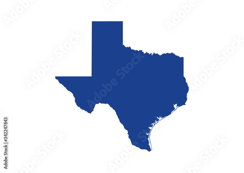 Texas State Map. Vector Design illustration