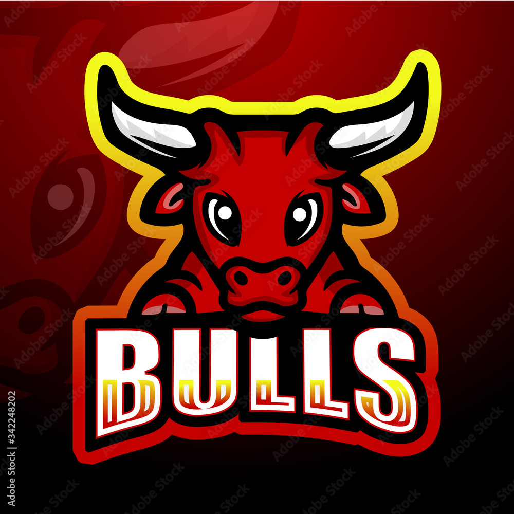 Fototapeta premium Red bull mascot esport logo design