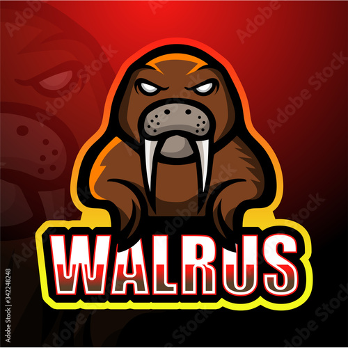 Walrus mascot esport logo design
