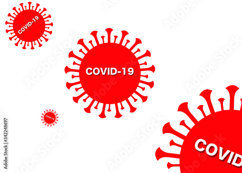 complete lockdown due to  coronavirus covid-19 out break with with corona illustration corona virus
