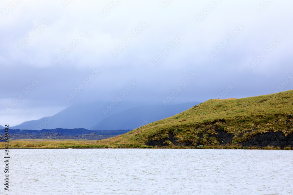 Myvatn / Iceland - August 26, 2017: Lake Myvatn area, Iceland, Europe Myvatn / Iceland - August 26, 2017: Lake Myvatn area, Iceland, Europe