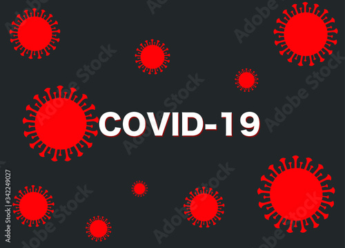 complete lockdown due to  coronavirus covid-19 out break with with corona illustration corona virus