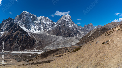 Panoramic landscape of Himalaya mountains range in Everest region, Nepal © skazzjy