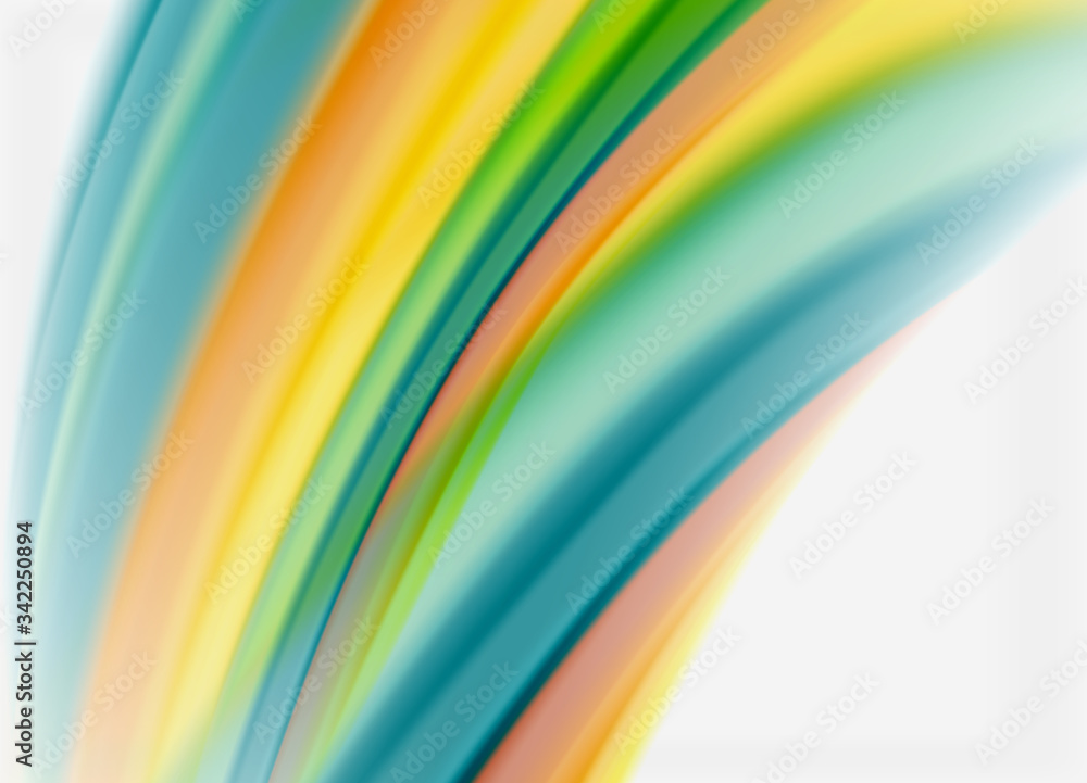 Wave lines abstract background, smooth silk design with rainbow style colors. Liquid fluid color waves. Vector Illustration Wave lines abstract background, smooth silk design with rainbow style colors. Liquid fluid color waves. Vector Illustration