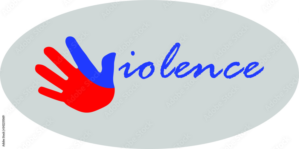Obraz premium stop violence logo vector. red and blue