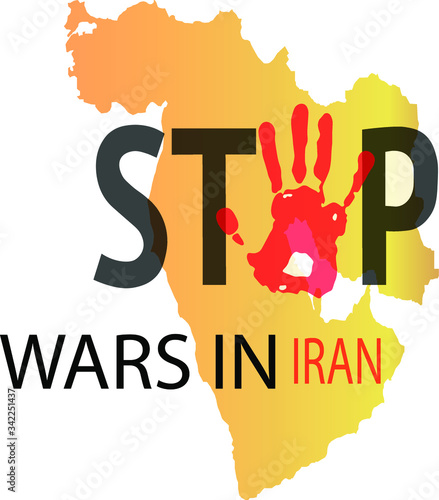 STOP WARS IN IRAN VECTOR