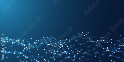 Plexus Network Connections Lines Technology Concept with Lights