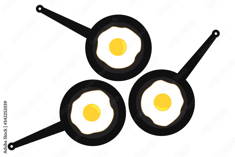 玉子焼きとフライパンのイラスト Stock Vector Adobe Stock