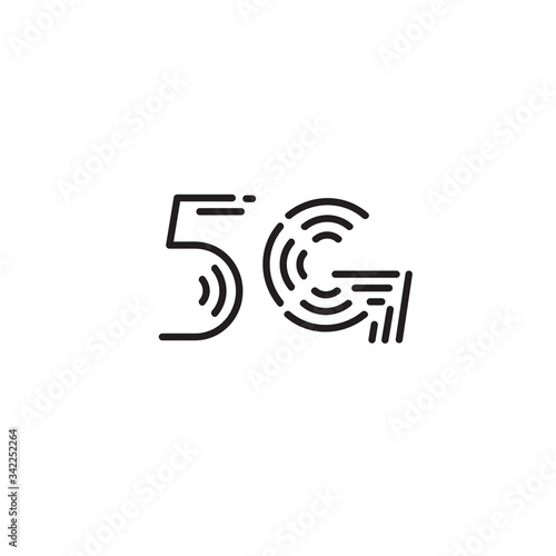 5G logo vector template. The fifth generation of mobile communication symbol. Mobile network logo. Fast Internet vector