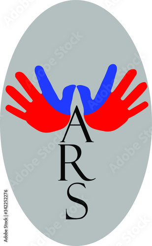 stop wars logo vector. red and blue