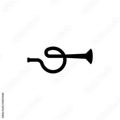 Music logo trumpet. Music festival, concert poster. Vector.