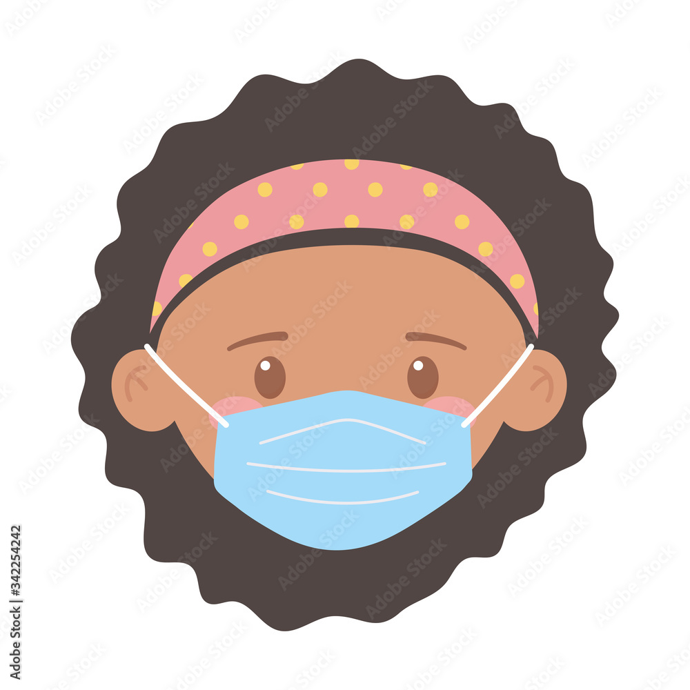 covid 19 coronavirus, girl face with medical mask isolated icon white background covid 19 coronavirus, girl face with medical mask isolated icon white background