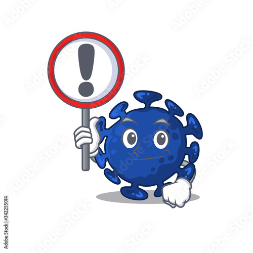 An icon of streptococcus cartoon design style with a sign board