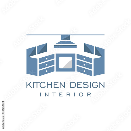 Cabinet Furniture Kitchen Set Interior Graphic Vector Logo Design 