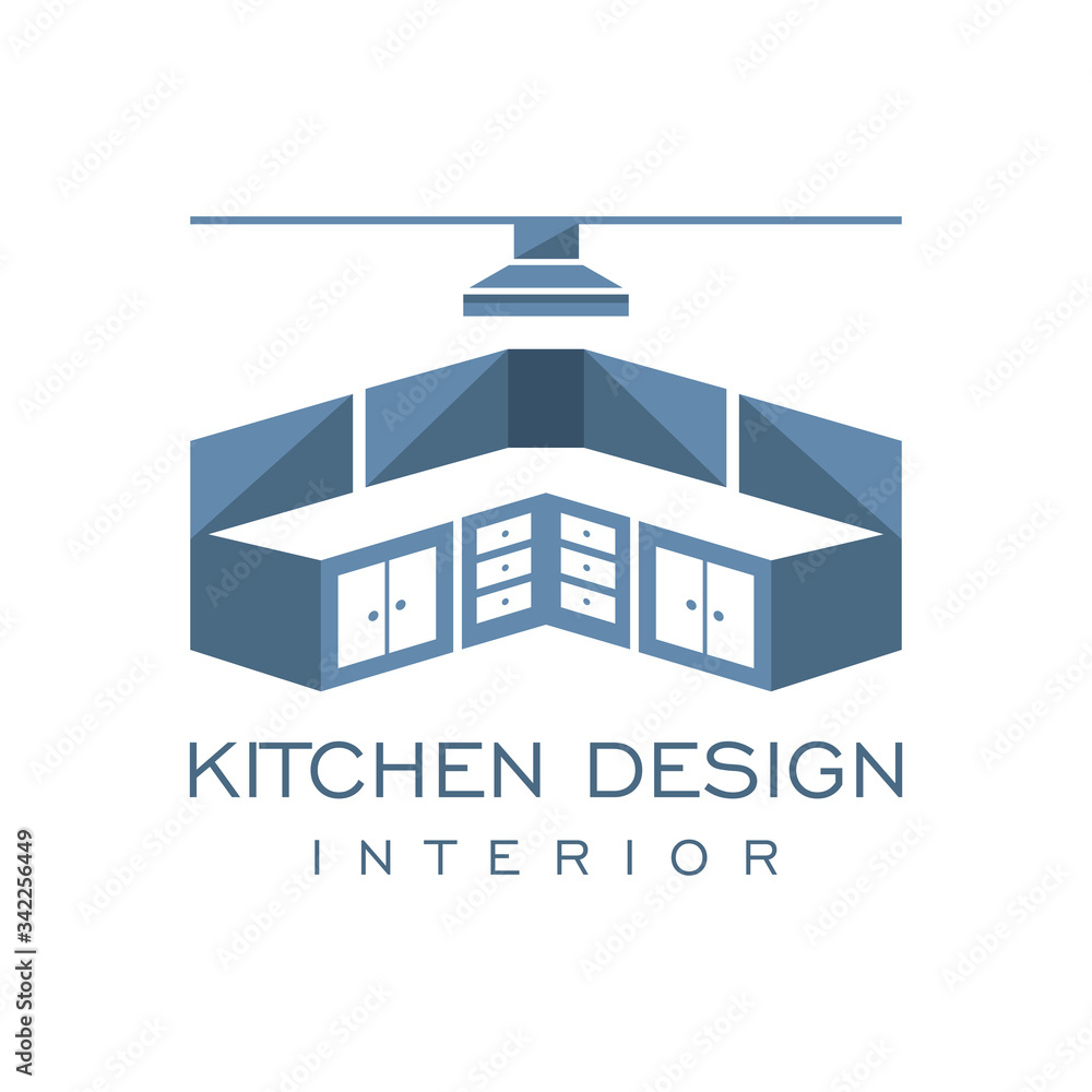 Cabinet Furniture Kitchen Set Interior Graphic Vector Logo Design 