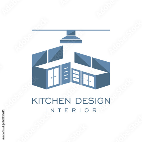 Cabinet Furniture Kitchen Set Interior Graphic Vector Logo Design 