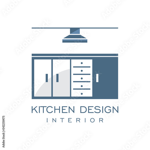Cabinet Furniture Kitchen Set Interior Graphic Vector Logo Design 