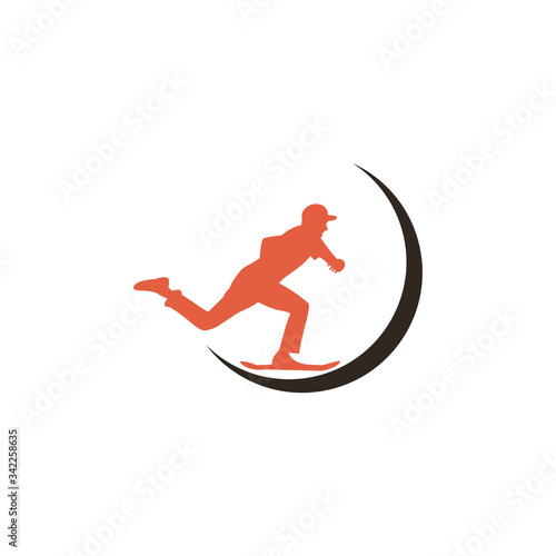 Skateboarding logo template design vector icon illustration
