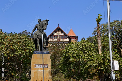 MUMBAI, INDIA - February 7, 2019: The Gateway of India is an arch monument built during the 20th century in Mumbai, India.  photo