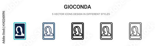 Obraz na plátne Gioconda icon in filled, thin line, outline and stroke style
