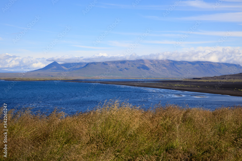 Naklejka premium Vatnsnes / Iceland - August 27, 2017: The Vatnsnes peninsula coastline, Iceland, Europe