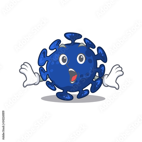 Cartoon design style of streptococcus has a surprised gesture