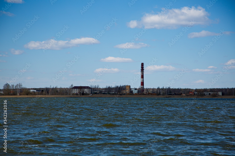 The working village on the lake, Russia. The working village on the lake, Russia.