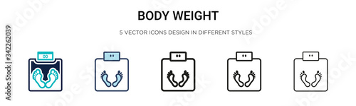 Canvas Print Body weight icon in filled, thin line, outline and stroke style